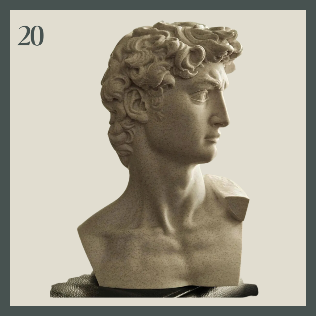 A bust of Michaelangelo's David