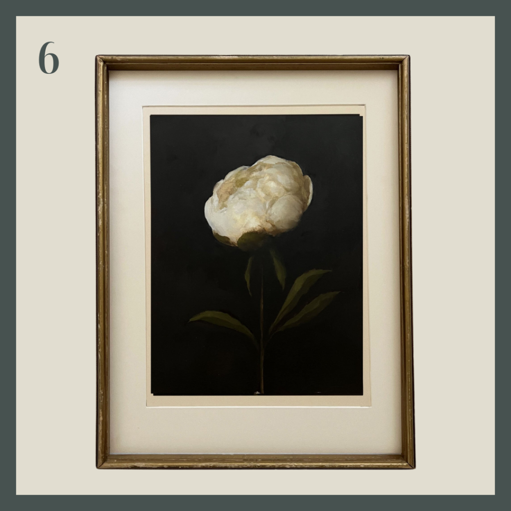 A moody floral framed print