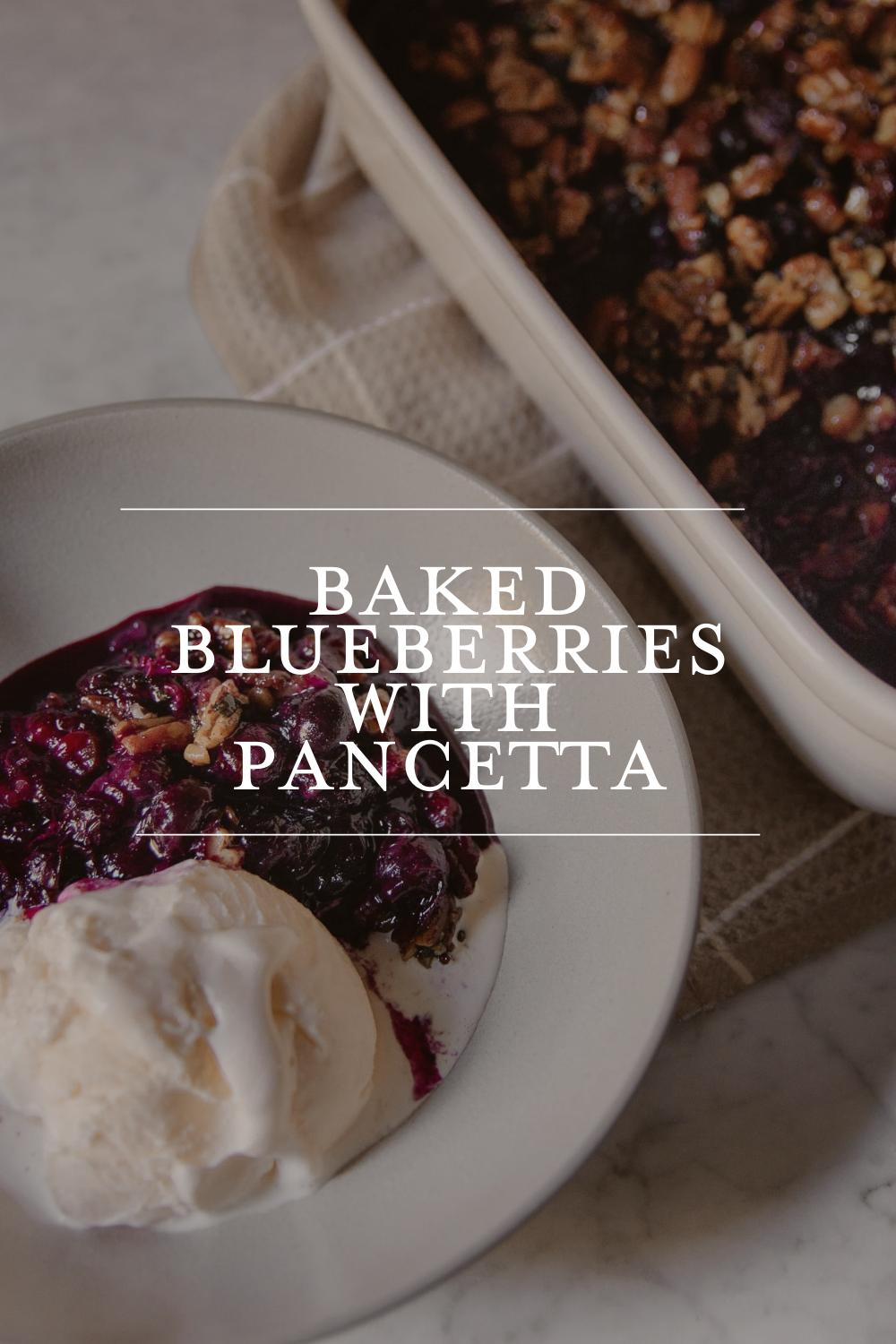 Baked Blueberries with Pancetta Pecan Crumble Recipe