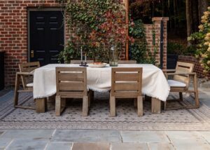 Crop of Chris Loves Julia x Loloi outdoor rug and dining scene