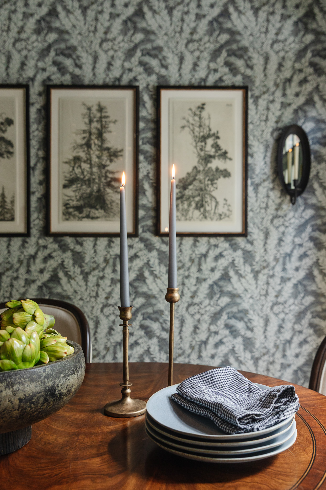 Three black candlesticks that have been coated with European Gold Rub 'n Buff
