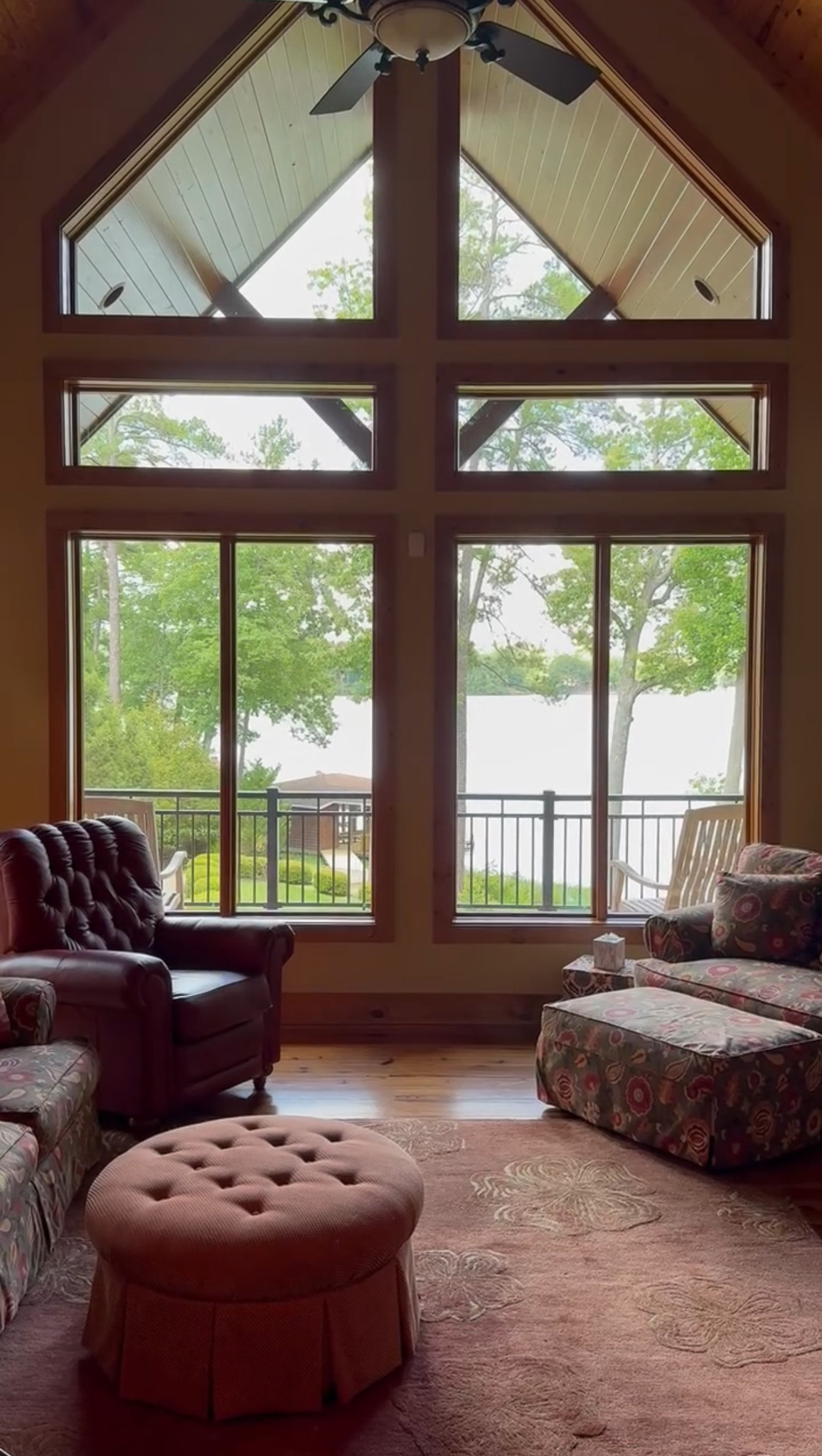 Lake House with tall ceilings and a view to the lake