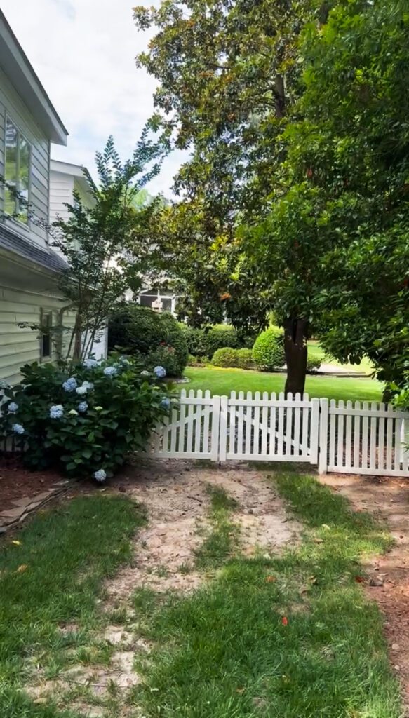 A white picket fence and hydrangeas