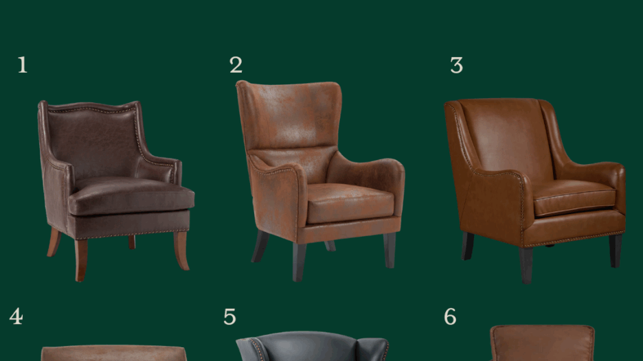 Leather armchairs from Wayfair