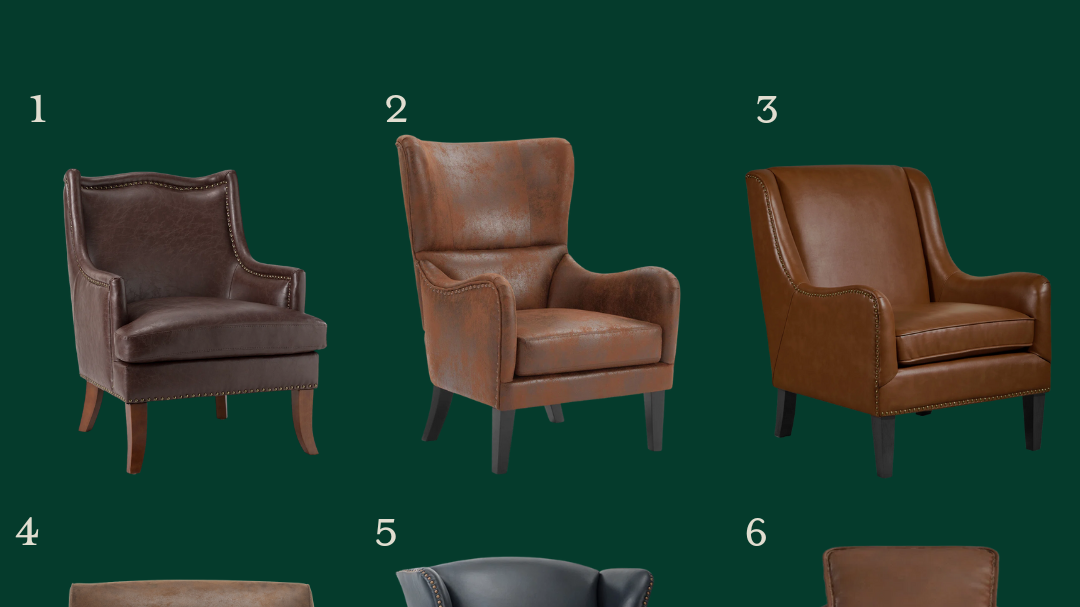 Leather armchairs from Wayfair