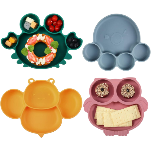 Maxdot 4 Pcs Silicone Baby Plates Amazon