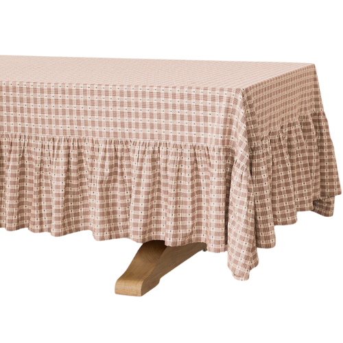 McGee & Co. x Loeffler Randall Gardenia Ruffle Border Tablecloth Gingham
