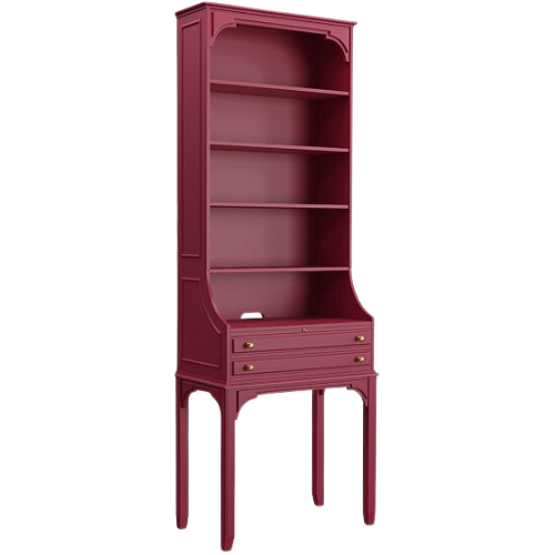 Ballard Designs Casa Florentina Lamberti Secretary Desk with Hutch Cranberry Merlot Red