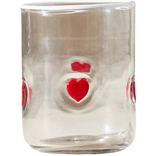 Anthropologie Icon Juice Glass Hearts Valentines