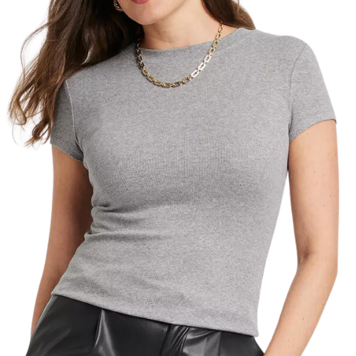Target Women's Slim Fit Short Sleeve Ribbed T-Shirt - A New Day