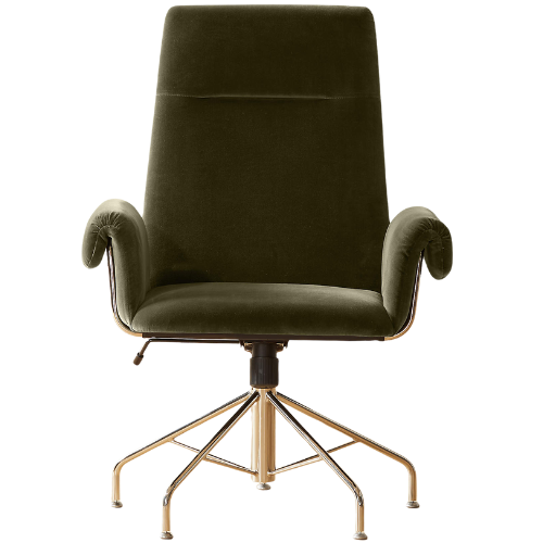 CB2 Saviti Modern Olive Velvet Desk Chair