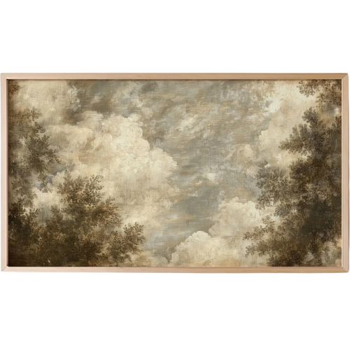 Etsy (US) Cloudy Sky Tree Spring Frame TV Art, Vintage Sky Painting