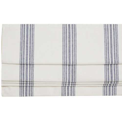 Pottery Barn (US) Riviera Striped Linen Cotton Cordless Roman Blackout Shade
