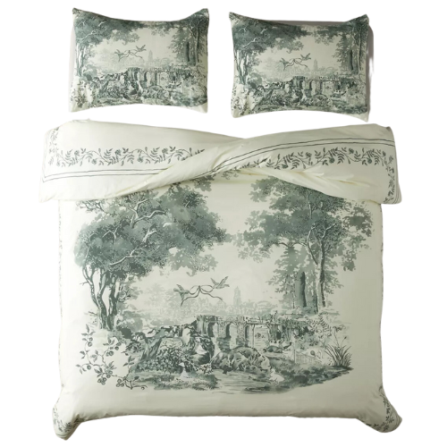 Goose Toile Breezy Cotton Percale Duvet Cover
