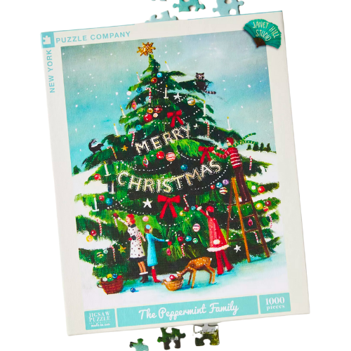 Anthropologie New York Puzzle Company The Peppermint Family Holiday Puzzle
