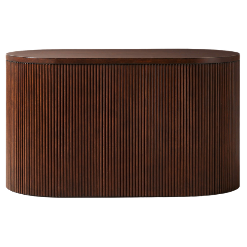 Colosseo Fluted Brown Wood Storage Trunk