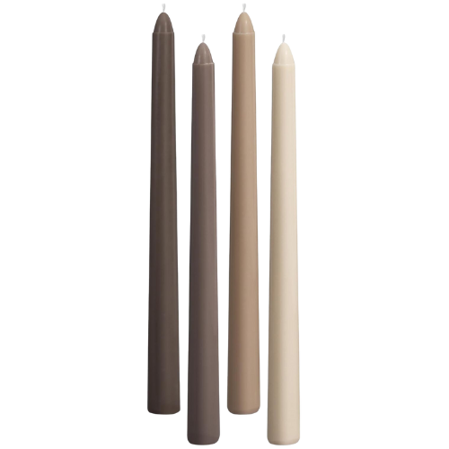 Viyuffio Brown Ombre Dripless Taper Candles Set of 4