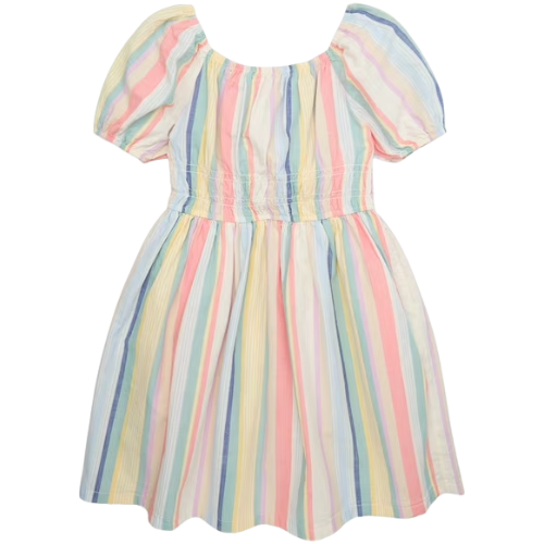 Walmart (US) Wonder Nation Girls Smocked Waist Dress, Sizes 4-18 & Plus rainbow stripe