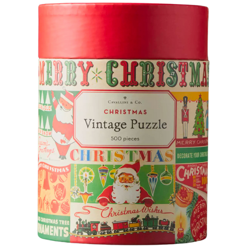 Anthropologie Cavallini & Co. 500 Piece Vintage Christmas Puzzle