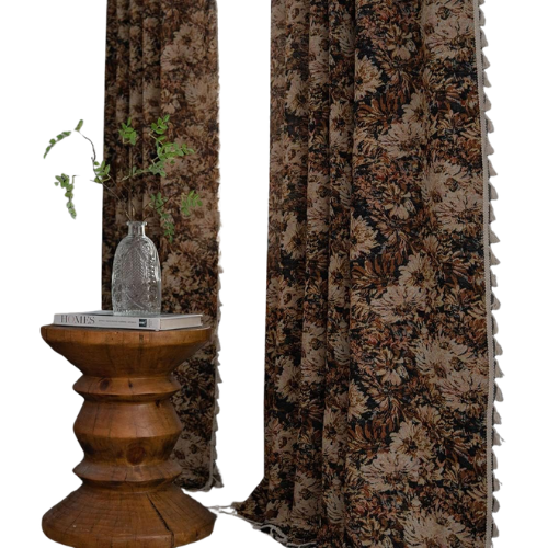 Amazon Brown Vintage Tapestry Curtain Panels floral