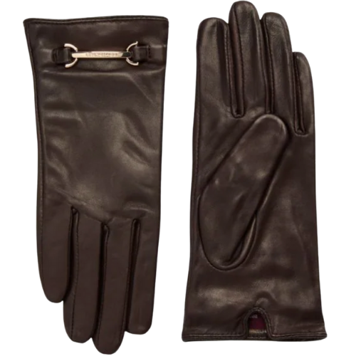 Saks Fifth Avenue OFF 5TH Bruno Magli Logo Buckle Leather Short Gloves