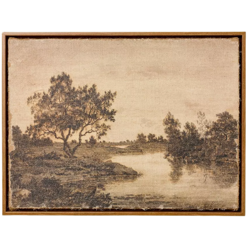Target 12"x16" Horizontal Landscape Lake Burlap Framed Wall Art