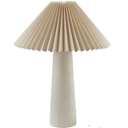 Walmart (US) 18" Ivory Pleated Shade Ribbed Ceramic Table Lamp