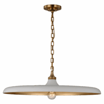 White and brass oversized pendant