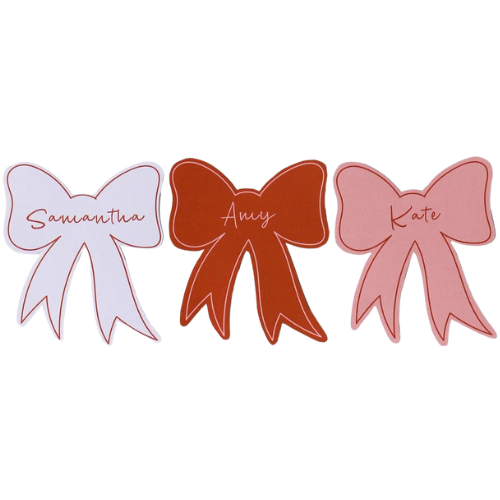 Etsy Blush Pink BOW SHAPED PLACECARD template