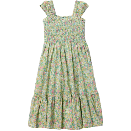 Gap (US) Kids Cap-Sleeve Midi Dress green floral