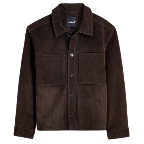 Suede Leather Boxy Shirt-Jacket