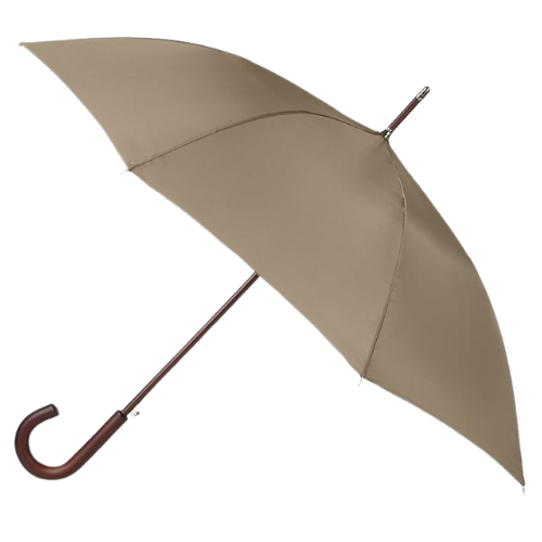 Totes Eco Auto Open Umbrella Classic Wooden J Stick