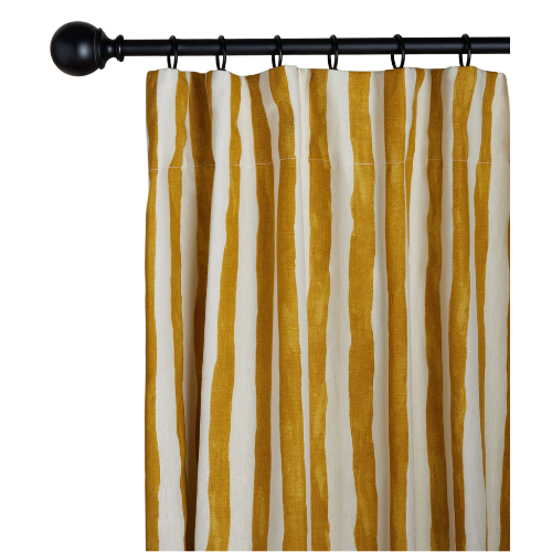 Lulu and Georgia Painterly Stripe Linen Curtain Panel
