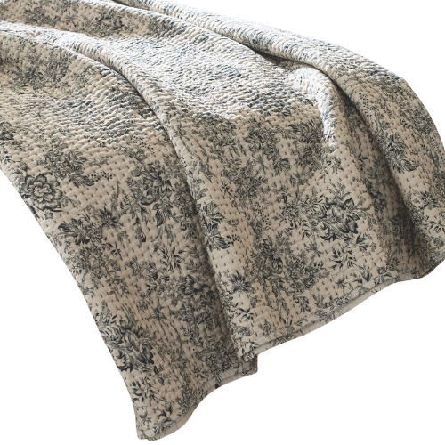 Rejuvenation Anabelle Floral Pick-Stitch Quilt & Shams