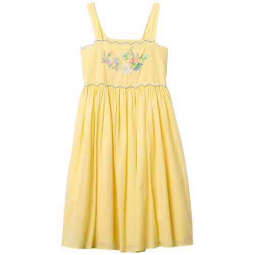 Gap (US) Kids Embroidered Midi Dress yellow