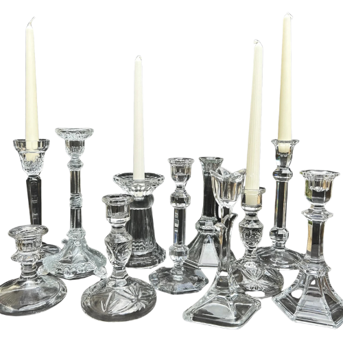 Etsy Crystal and Glass Candlesticks Mix and Match Candle Holder Taper