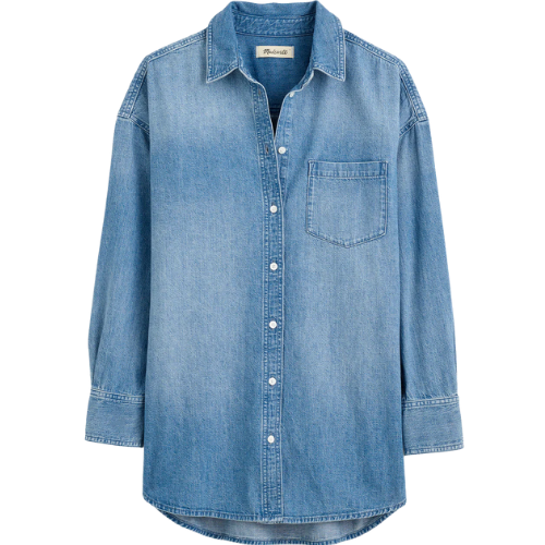 Madewell Denim Oversized Button-Up Shirt in Marnie Wash