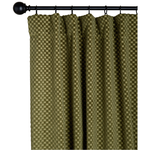 Lulu and Georgia Hi-Lo Checker Velvet Curtain Panel