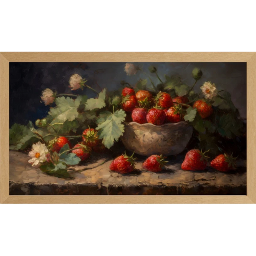 Etsy (US) Strawberries Still Life Oil Painting for Frame TV & Samsung