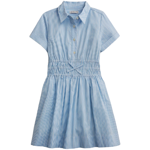 J. Crew US Girls' Elena shirtdress in cotton poplin stripe with metallic threads