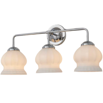 Chris Loves Julia Marlo Vanity Light - 3 Light - Milk Glass Shades of Light