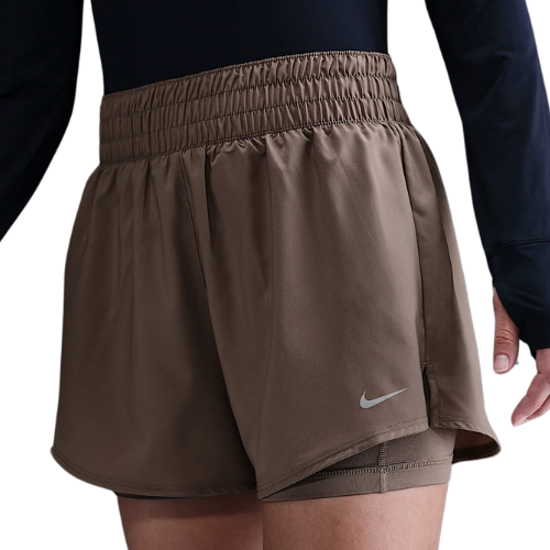 Nike One Women's Dri-FIT High-Waisted 3" 2-in-1 Shorts brown
