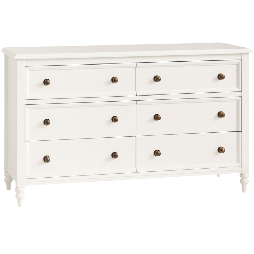 Pottery Barn Kids Chris Loves Julia Turned Wood 6-Drawer Dresser white