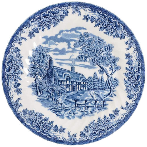 Churchill Blue and White Dinner Plates The Brook China