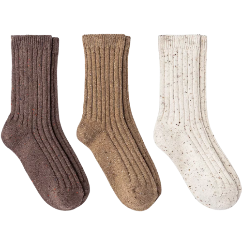 Target Women's Fine Ribbed Nep 3pk Crew Socks