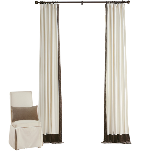 Ballard Designs, Inc. Signature Velvet Framed Drapery Panel Set with Cotton Lining