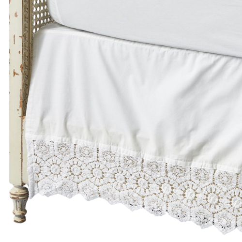 GreenRow Cotton Crochet Bedskirt