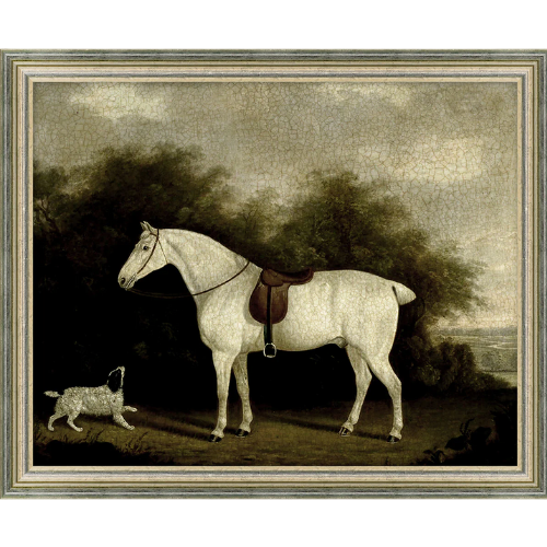 The Vintage Rug Shop Noble Steed horse dog art painting