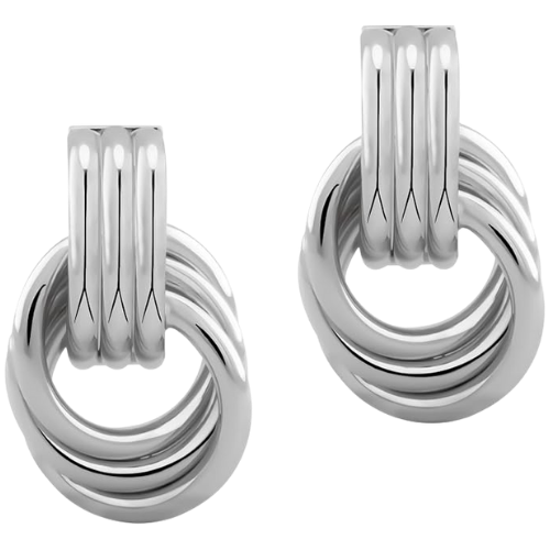Amazon Silver Chunky Gold Knot Earrings