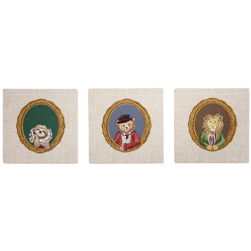Pottery Barn Kids Chris Loves Julia Fancy Animal Art, Set of 3